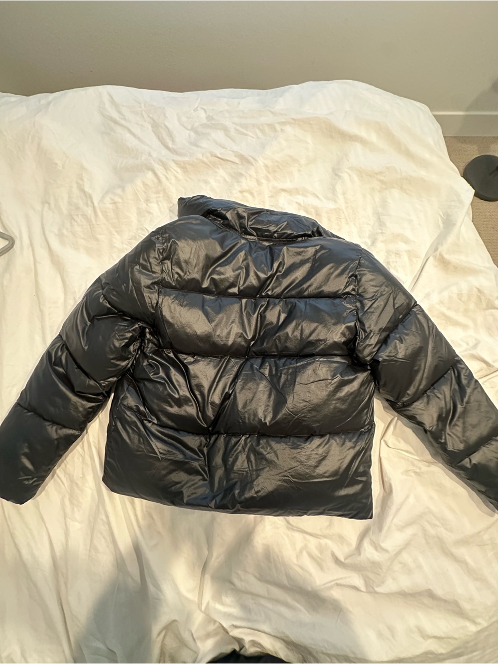 Fabletics Black Shiny Quilted Jacket (never been worn)
